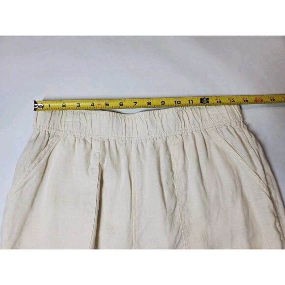 Sigrid Olsen Womens Medium Wide Leg Linen Pants Cream Bohemian Beach Pockets - Picture 5 of 8